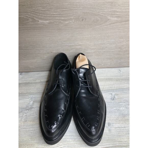 All Saints Men\'s New Black Topper Woven Leather Derby Size US 13 / EUR 46 $349